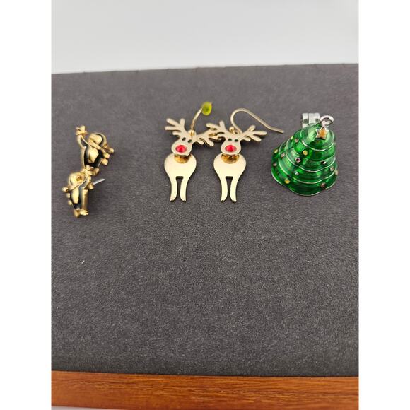 Holiday Jewelry Set 3 Pc Bundle Earrings Pendant Whimsical Christmas Festive - Picture 5 of 6